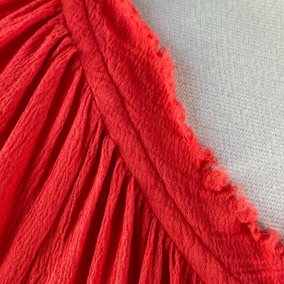 9seed Maxi Dress Womens Size 2 Majora Long Sleeve Dahila Front Neck Tie Tiered - Picture 15 of 16